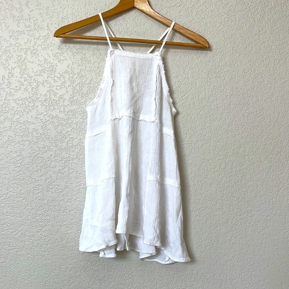 Zara Trafaluc Collection Tank Top Blouse Tiered Flowy White size Extra Small - Picture 1 of 7